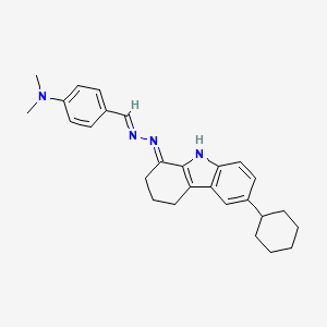 molecular formula C27H32N4 B6037531 4-(dimethylamino)benzaldehyde (6-cyclohexyl-2,3,4,9-tetrahydro-1H-carbazol-1-ylidene)hydrazone 