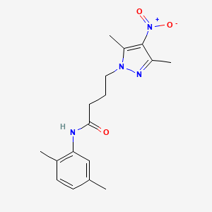 molecular formula C17H22N4O3 B6037553 4-(3,5-dimethyl-4-nitro-1H-pyrazol-1-yl)-N-(2,5-dimethylphenyl)butanamide 