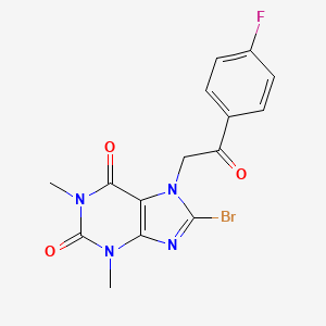molecular formula C15H12BrFN4O3 B6037561 8-bromo-7-[2-(4-fluorophenyl)-2-oxoethyl]-1,3-dimethyl-3,7-dihydro-1H-purine-2,6-dione 