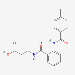 molecular formula C18H18N2O4 B6037563 N-{2-[(4-methylbenzoyl)amino]benzoyl}-beta-alanine 