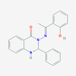 molecular formula C22H19N3O2 B6037582 3-{[1-(2-hydroxyphenyl)ethylidene]amino}-2-phenyl-2,3-dihydro-4(1H)-quinazolinone 