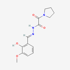 molecular formula C14H17N3O4 B6037591 N'-(2-hydroxy-3-methoxybenzylidene)-2-oxo-2-(1-pyrrolidinyl)acetohydrazide 