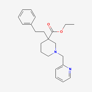 molecular formula C22H28N2O2 B6037592 ethyl 3-(2-phenylethyl)-1-(2-pyridinylmethyl)-3-piperidinecarboxylate 