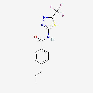 molecular formula C13H12F3N3OS B6037607 4-propyl-N-[5-(trifluoromethyl)-1,3,4-thiadiazol-2-yl]benzamide 