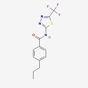 4-propyl-N-[5-(trifluoromethyl)-1,3,4-thiadiazol-2-yl]benzamide