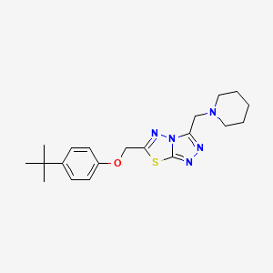 molecular formula C20H27N5OS B603762 4-Tert-butylphenyl [3-(1-piperidinylmethyl)[1,2,4]triazolo[3,4-b][1,3,4]thiadiazol-6-yl]methyl ether CAS No. 1219552-21-2
