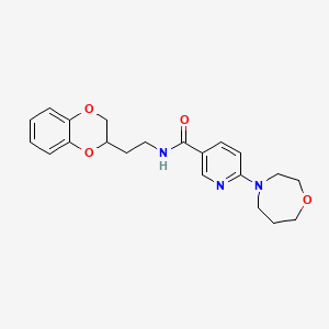 molecular formula C21H25N3O4 B6037647 N-[2-(2,3-dihydro-1,4-benzodioxin-2-yl)ethyl]-6-(1,4-oxazepan-4-yl)nicotinamide 