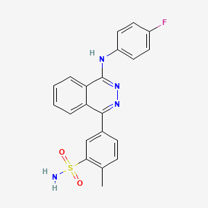 molecular formula C21H17FN4O2S B6037653 5-{4-[(4-fluorophenyl)amino]-1-phthalazinyl}-2-methylbenzenesulfonamide 