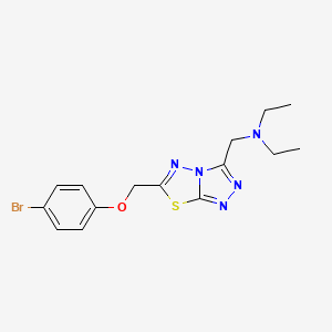molecular formula C15H18BrN5OS B603767 N-({6-[(4-bromophenoxy)methyl][1,2,4]triazolo[3,4-b][1,3,4]thiadiazol-3-yl}methyl)-N-ethylethanamine CAS No. 1282127-18-7
