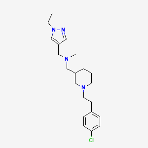 molecular formula C21H31ClN4 B6037675 ({1-[2-(4-chlorophenyl)ethyl]-3-piperidinyl}methyl)[(1-ethyl-1H-pyrazol-4-yl)methyl]methylamine 