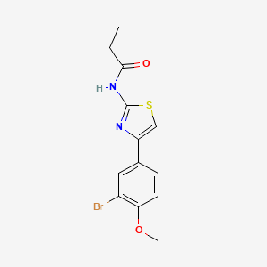 molecular formula C13H13BrN2O2S B6037681 N-[4-(3-bromo-4-methoxyphenyl)-1,3-thiazol-2-yl]propanamide 