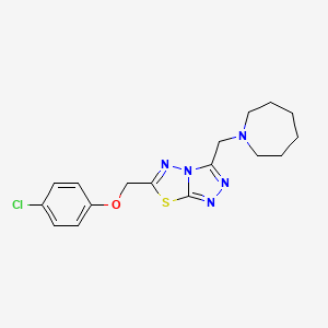 molecular formula C17H20ClN5OS B603771 3-(Azepan-1-ylmethyl)-6-[(4-chlorophenoxy)methyl][1,2,4]triazolo[3,4-b][1,3,4]thiadiazole CAS No. 1246075-90-0