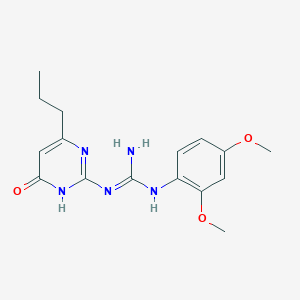 molecular formula C16H21N5O3 B6037738 N-(2,4-dimethoxyphenyl)-N'-(6-oxo-4-propyl-1,6-dihydro-2-pyrimidinyl)guanidine 