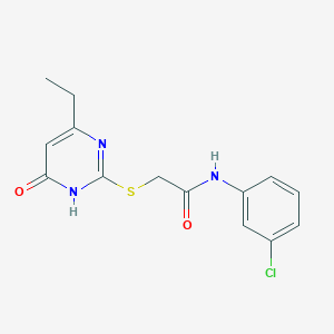 molecular formula C14H14ClN3O2S B6037757 N-(3-chlorophenyl)-2-[(4-ethyl-6-oxo-1,6-dihydro-2-pyrimidinyl)thio]acetamide 