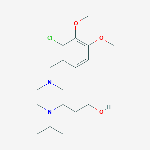 molecular formula C18H29ClN2O3 B6037769 2-[4-(2-chloro-3,4-dimethoxybenzyl)-1-isopropyl-2-piperazinyl]ethanol 