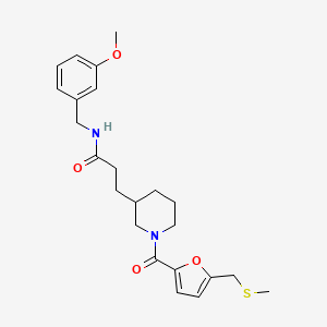 molecular formula C23H30N2O4S B6037774 N-(3-methoxybenzyl)-3-(1-{5-[(methylthio)methyl]-2-furoyl}-3-piperidinyl)propanamide 