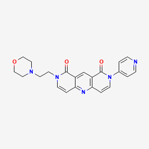 molecular formula C22H21N5O3 B6037777 2-[2-(4-morpholinyl)ethyl]-8-(4-pyridinyl)pyrido[4,3-b]-1,6-naphthyridine-1,9(2H,8H)-dione 