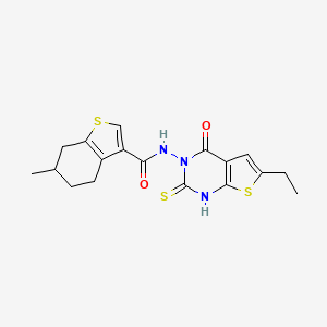 N-(6-ethyl-2-mercapto-4-oxothieno[2,3-d]pyrimidin-3(4H)-yl)-6-methyl-4,5,6,7-tetrahydro-1-benzothiophene-3-carboxamide