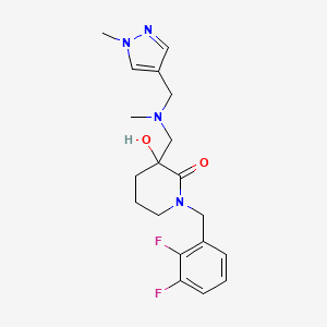 molecular formula C19H24F2N4O2 B6037801 1-(2,3-difluorobenzyl)-3-hydroxy-3-({methyl[(1-methyl-1H-pyrazol-4-yl)methyl]amino}methyl)-2-piperidinone 