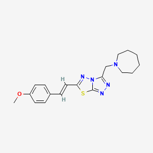 molecular formula C19H23N5OS B603781 3-(1-Azepanylmethyl)-6-[2-(4-methoxyphenyl)vinyl][1,2,4]triazolo[3,4-b][1,3,4]thiadiazole CAS No. 1246086-19-0