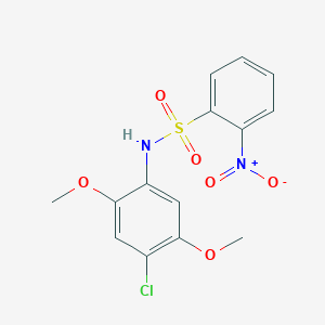 molecular formula C14H13ClN2O6S B6037811 N-(4-chloro-2,5-dimethoxyphenyl)-2-nitrobenzenesulfonamide 