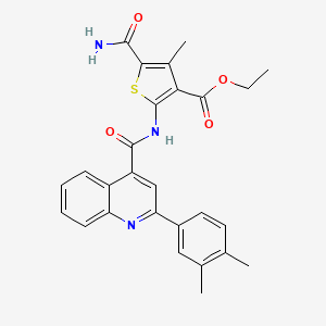 ethyl 5-(aminocarbonyl)-2-({[2-(3,4-dimethylphenyl)-4-quinolinyl]carbonyl}amino)-4-methyl-3-thiophenecarboxylate