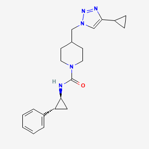 molecular formula C21H27N5O B6037817 4-[(4-cyclopropyl-1H-1,2,3-triazol-1-yl)methyl]-N-[(1S*,2R*)-2-phenylcyclopropyl]-1-piperidinecarboxamide 