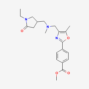 methyl 4-(4-{[[(1-ethyl-5-oxo-3-pyrrolidinyl)methyl](methyl)amino]methyl}-5-methyl-1,3-oxazol-2-yl)benzoate