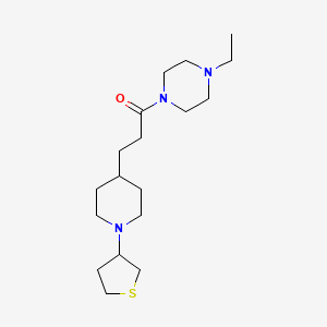 molecular formula C18H33N3OS B6037852 1-ethyl-4-{3-[1-(tetrahydro-3-thienyl)-4-piperidinyl]propanoyl}piperazine 