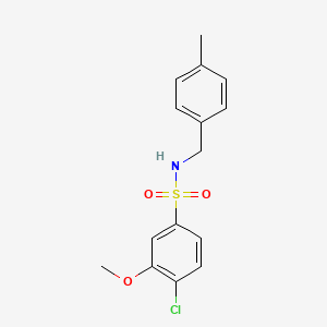 molecular formula C15H16ClNO3S B603786 4-chloro-3-methoxy-N-(4-methylbenzyl)benzenesulfonamide CAS No. 1374679-70-5