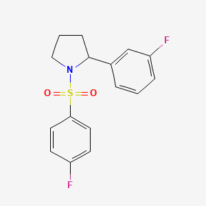 molecular formula C16H15F2NO2S B6037868 2-(3-fluorophenyl)-1-[(4-fluorophenyl)sulfonyl]pyrrolidine 