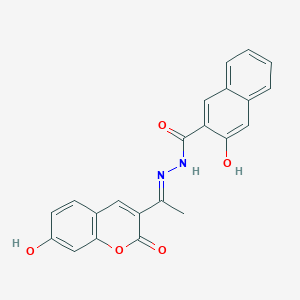 molecular formula C22H16N2O5 B6037905 3-hydroxy-N'-[1-(7-hydroxy-2-oxo-2H-chromen-3-yl)ethylidene]-2-naphthohydrazide 