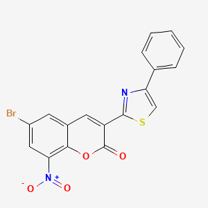 B6037929 6-bromo-8-nitro-3-(4-phenyl-1,3-thiazol-2-yl)-2H-chromen-2-one CAS No. 5311-45-5