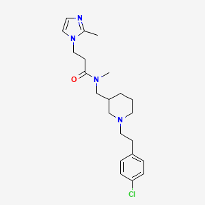 molecular formula C22H31ClN4O B6037942 N-({1-[2-(4-chlorophenyl)ethyl]-3-piperidinyl}methyl)-N-methyl-3-(2-methyl-1H-imidazol-1-yl)propanamide 