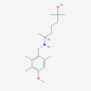 6-[(4-methoxy-2,3,6-trimethylbenzyl)amino]-2-methyl-2-heptanol