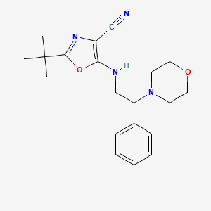 2-Tert-butyl-5-{[2-(4-methylphenyl)-2-(morpholin-4-yl)ethyl]amino}-1,3-oxazole-4-carbonitrile