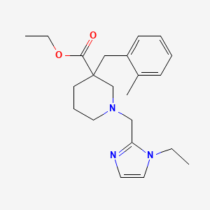 ethyl 1-[(1-ethyl-1H-imidazol-2-yl)methyl]-3-(2-methylbenzyl)-3-piperidinecarboxylate