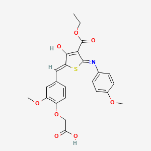 (4-{[4-(ethoxycarbonyl)-5-[(4-methoxyphenyl)amino]-3-oxo-2(3H)-thienylidene]methyl}-2-methoxyphenoxy)acetic acid