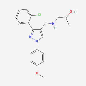 molecular formula C20H22ClN3O2 B6037967 1-({[3-(2-chlorophenyl)-1-(4-methoxyphenyl)-1H-pyrazol-4-yl]methyl}amino)-2-propanol 
