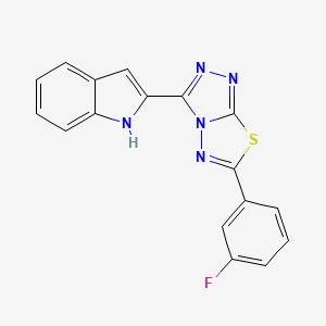 2-[6-(3-fluorophenyl)[1,2,4]triazolo[3,4-b][1,3,4]thiadiazol-3-yl]-1H-indole