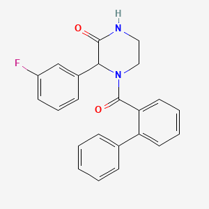 4-(2-biphenylylcarbonyl)-3-(3-fluorophenyl)-2-piperazinone