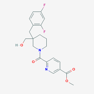 molecular formula C21H22F2N2O4 B6037995 methyl 6-{[3-(2,4-difluorobenzyl)-3-(hydroxymethyl)-1-piperidinyl]carbonyl}nicotinate 