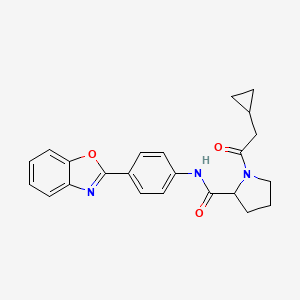 molecular formula C23H23N3O3 B6038035 N-[4-(1,3-benzoxazol-2-yl)phenyl]-1-(cyclopropylacetyl)prolinamide 