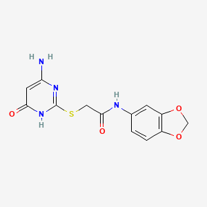 2-[(4-amino-6-oxo-1,6-dihydro-2-pyrimidinyl)thio]-N-1,3-benzodioxol-5-ylacetamide