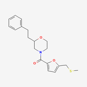 molecular formula C19H23NO3S B6038042 4-{5-[(methylthio)methyl]-2-furoyl}-2-(2-phenylethyl)morpholine 