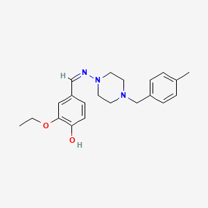 molecular formula C21H27N3O2 B6038084 2-ethoxy-4-({[4-(4-methylbenzyl)-1-piperazinyl]imino}methyl)phenol 