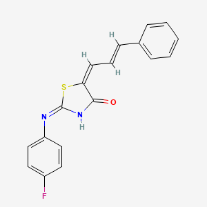 molecular formula C18H13FN2OS B6038088 2-[(4-fluorophenyl)amino]-5-(3-phenyl-2-propen-1-ylidene)-1,3-thiazol-4(5H)-one 