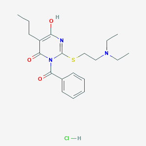 molecular formula C20H28ClN3O3S B6038103 3-benzoyl-2-{[2-(diethylamino)ethyl]thio}-6-hydroxy-5-propyl-4(3H)-pyrimidinone hydrochloride 