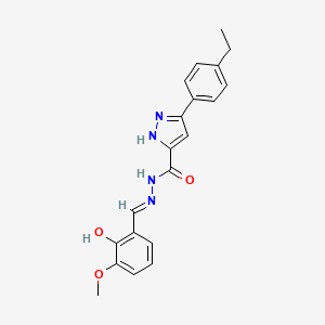 molecular formula C20H20N4O3 B603811 3-(4-ethylphenyl)-N'-(2-hydroxy-3-methoxybenzylidene)-1H-pyrazole-5-carbohydrazide CAS No. 1285541-37-8