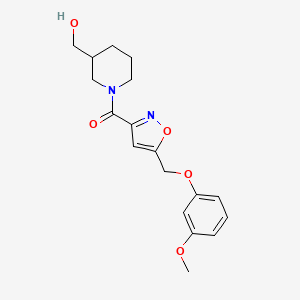 molecular formula C18H22N2O5 B6038126 [1-({5-[(3-methoxyphenoxy)methyl]-3-isoxazolyl}carbonyl)-3-piperidinyl]methanol 